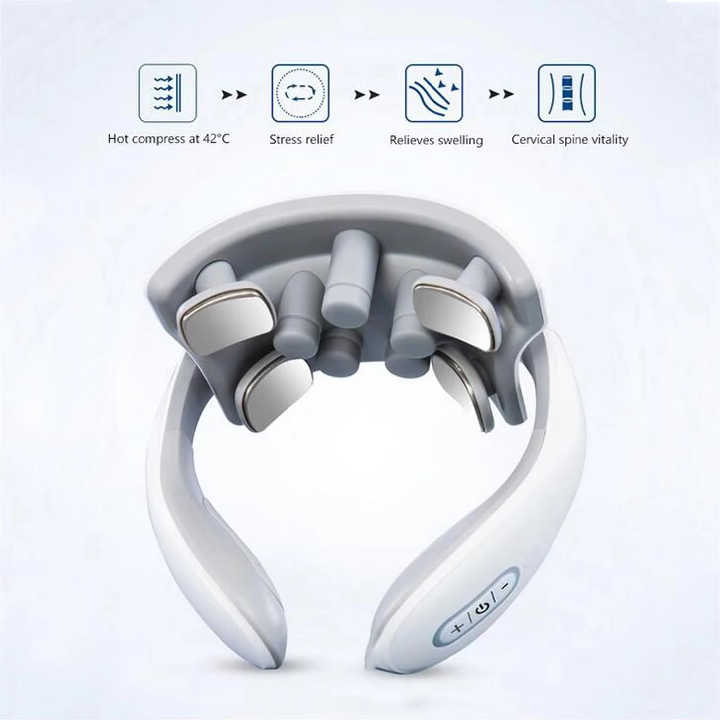 Electric Smart Neck Back Pulse Massager Cervical Vertebra Relax Pain Kneading Therapy,Rechargeable Massager for Neck Relieving