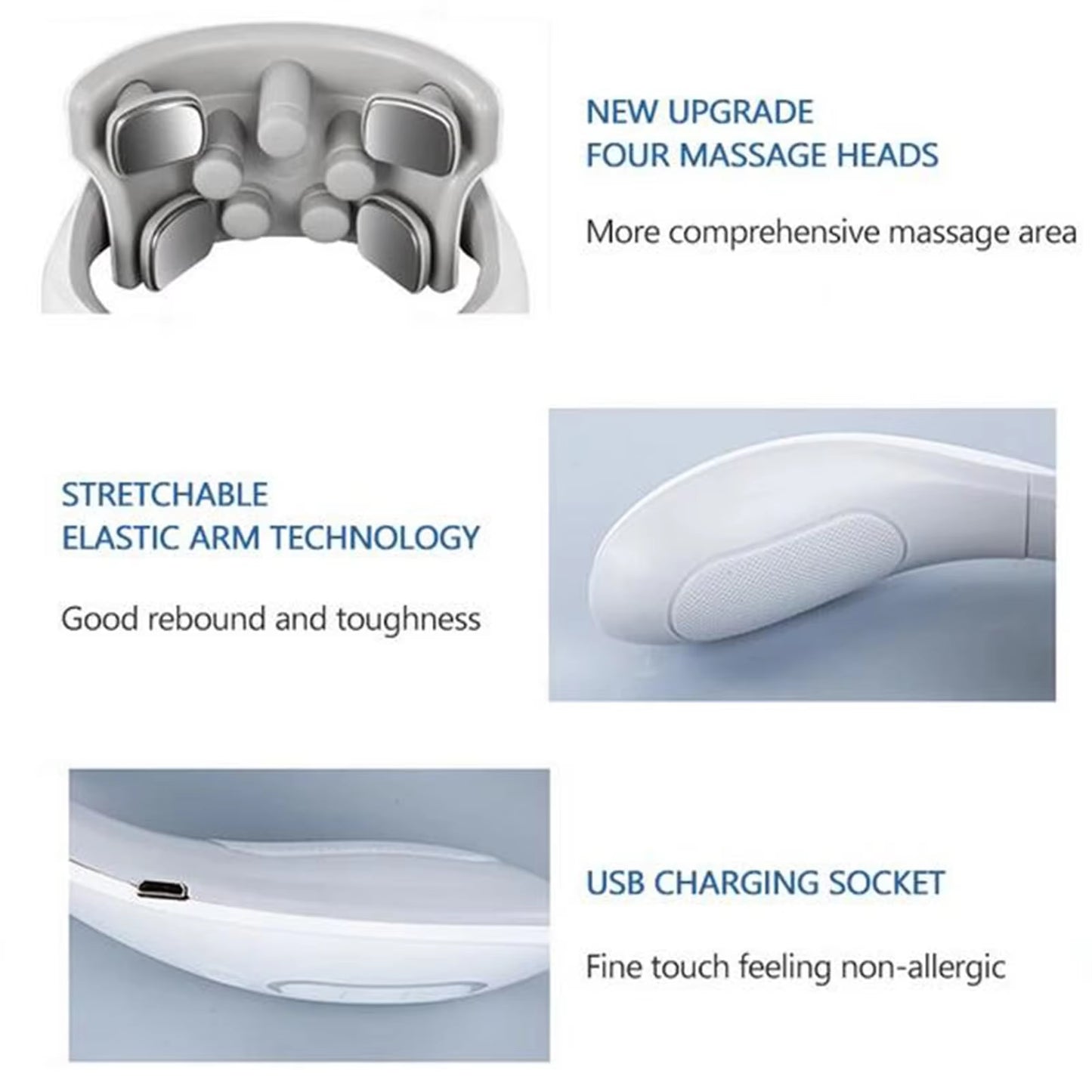 Electric Smart Neck Back Pulse Massager Cervical Vertebra Relax Pain Kneading Therapy,Rechargeable Massager for Neck Relieving