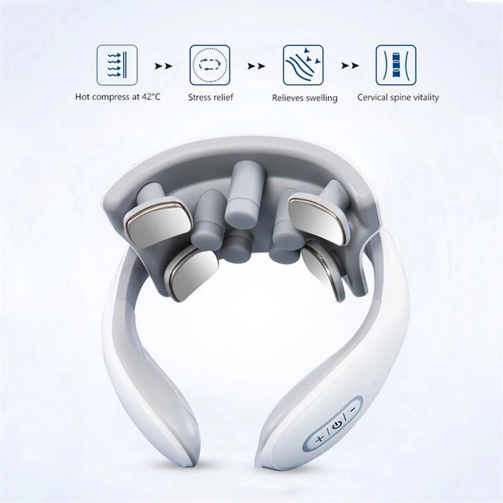 Electric Smart Neck Back Pulse Massager Cervical Vertebra Relax Pain Kneading Therapy,Rechargeable Massager for Neck Relieving
