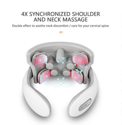 Electric Smart Neck Back Pulse Massager Cervical Vertebra Relax Pain Kneading Therapy,Rechargeable Massager for Neck Relieving